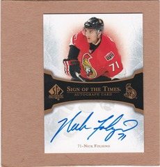 2007-08 SP Authentic Sign of the Times Nick Foligno #ST-NF Auto